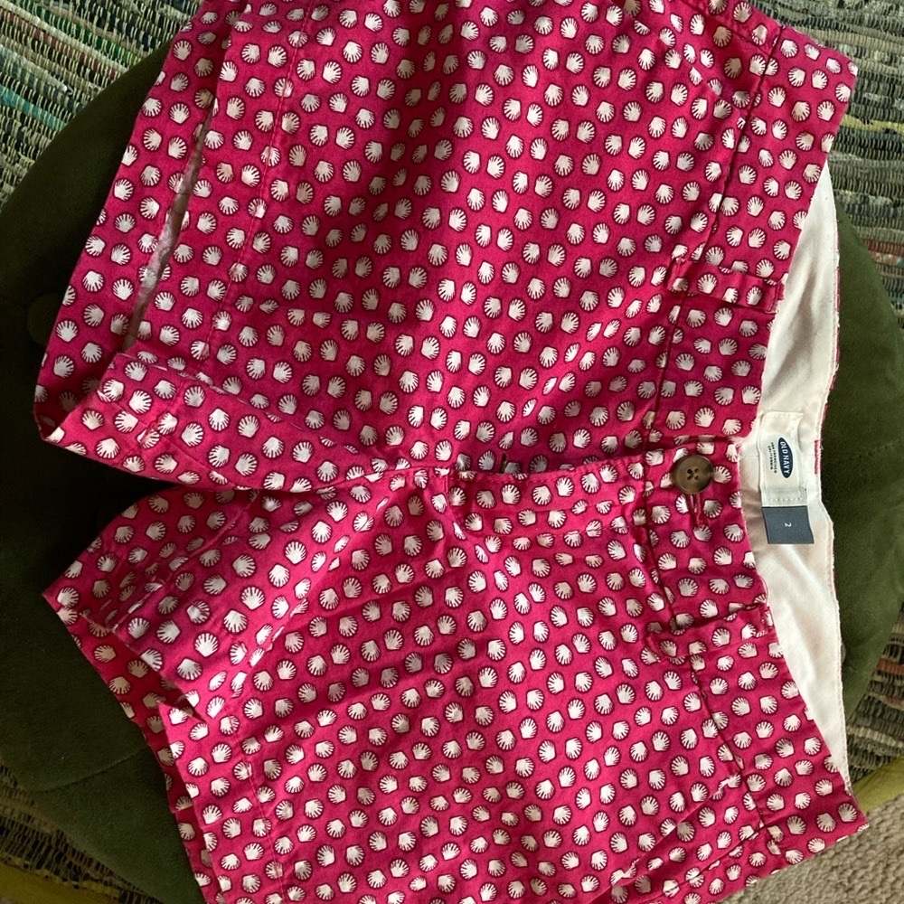 Old Navy Vibrant Pink and White Shorts